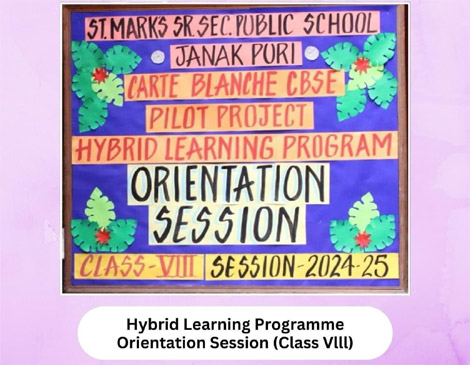 St.Marks Sr Sec Public School Janak Puri - An orientation session was held to apprise the students and parents about the Hybrid Learning Program that the school is going to kickstart in collaboration with CBSE and Microsoft : Click to Enlarge