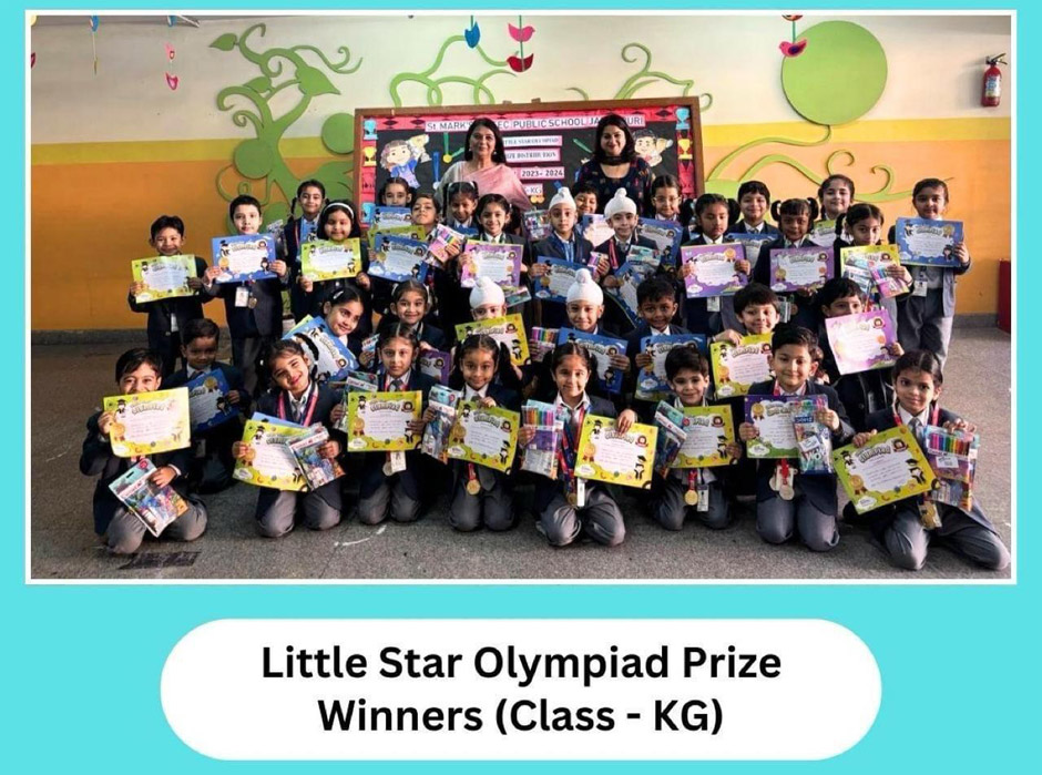 St.Marks Sr Sec Public School Janak Puri - Prize Winners of Little Star Olympiad : Click to Enlarge