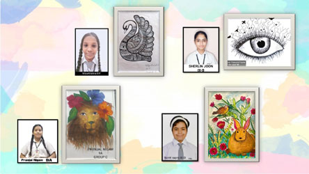 SMS, Girls School - Art Competition Winners for Classes VI to X : Click to Enlarge
