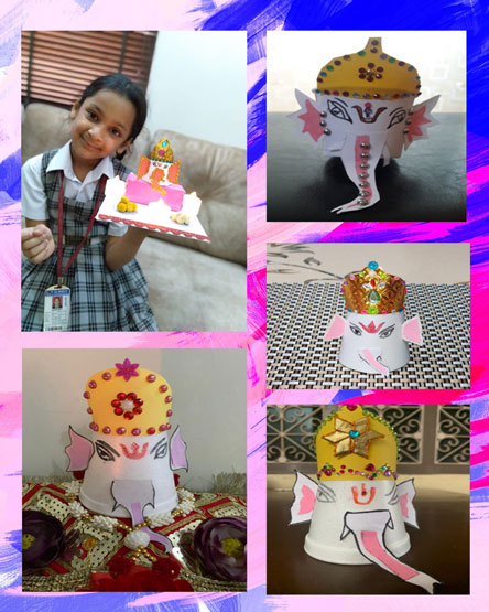 St. Mark's Girls School, Meera Bagh - Ganesh Chaturthi Craft Activity for Classe II : Click to Enlarge