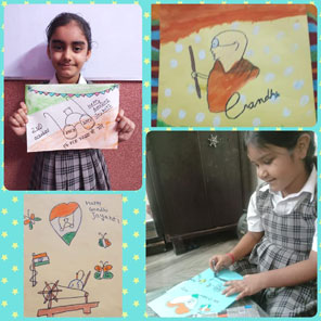 St. Mark's Girls School, Meera Bagh - Gandhi Jayanti Celebrations by Class 2 : Click to Enlarge