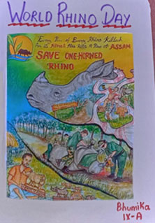 SMS Girls School, Meera Bagh - World Rhino Day : Click to Enlarge