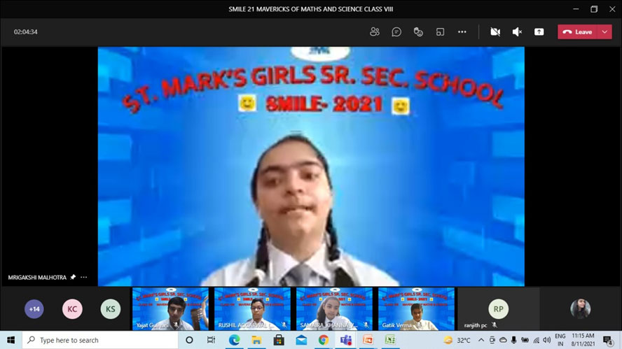 SMS Girls School - Inter School event on Mavericks of Maths and Science for the students of Class VIII : Click to Enlarge