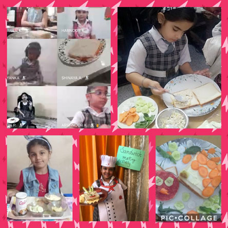 St. Mark's Girls School, Meera Bagh - Sandwich Making Activity by Class 2 : Click to Enlarge