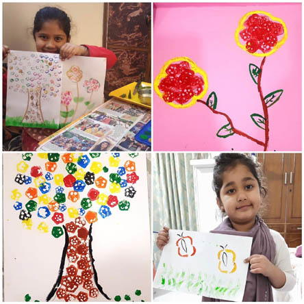 St. Mark's Girls School, Meera Bagh - Vegetable Printing Activity by Class 1 : Click to Enlarge