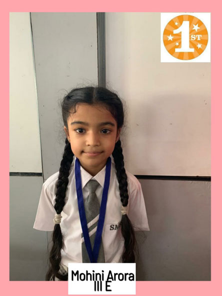 St. Mark's World School, Meera Bagh - Winners of Poem Recitation Competition for Class 3 : Click to Enlarge
