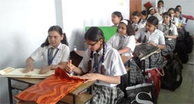 SMS, Girls School - Paper Bag Making Workshop : Click to Enlarge