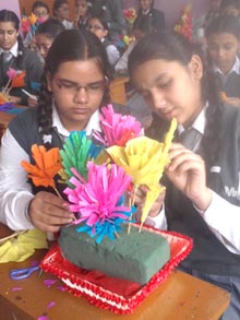St. Mark's Girls School - Flower Making Workshop for Class VIII : Click to Enlarge