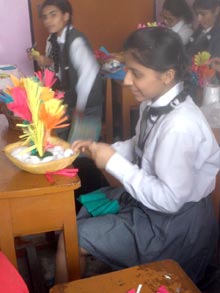 St. Mark's Girls School - Flower Making Workshop for Class VIII : Click to Enlarge