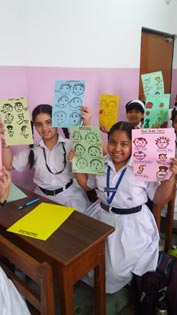St. Mark's Girls School, Meera Bagh - Cartooning Workshop : Click to Enlarge