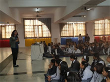 St. Mark's Girls School, Meera Bagh - Workshop conducted by YAKULT DANONE INDIA : Click to Enlarge