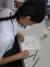 St. Mark's Girls School, Meera Bagh - Portrait Making Workshop : Click to Enlarge