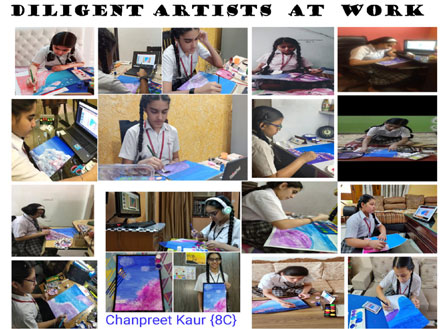 St. Mark's Girls School, Meera Bagh - Online Summer Workshop on Abstract Painting for Class VIII : Click to Enlarge