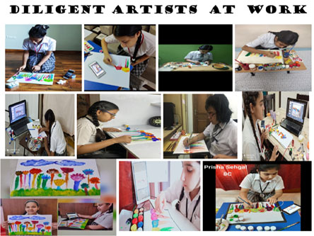 St. Mark's Girls School, Meera Bagh - Online Summer Workshop on Abstract Painting for Class VIII : Click to Enlarge