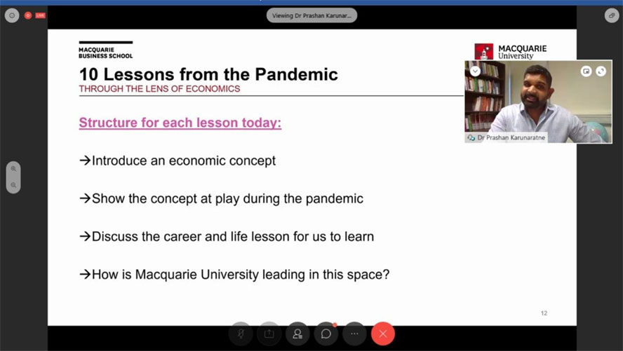 St. Mark's Girls School, Meera Bagh - Webinar on Transformative career and life lessons from the pandemic through the lens of economics : a part of Australia Virtual Masterclass Series : Click to Enlarge
