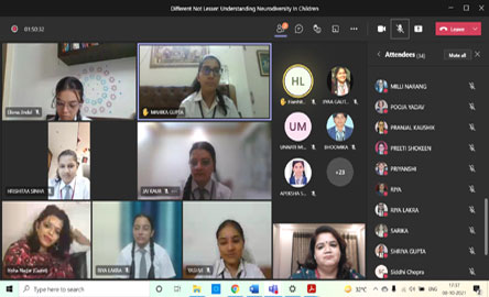 St. Mark's Girls School, Meera Bagh - Webinar on Neurodiversity in Children organised for the Psychology students of Class XI and XII : Click to Enlarge