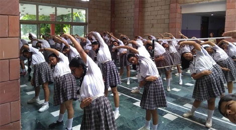 SMS, Girls School - Aerobics Activity by Class X : Click to Enlarge
